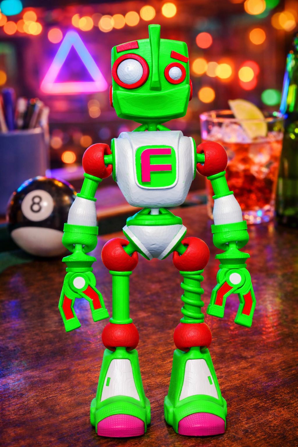 DesignMak Fokobot – 4-Color Modern 3D Print Robot - 3D Printable CAD Model STL File